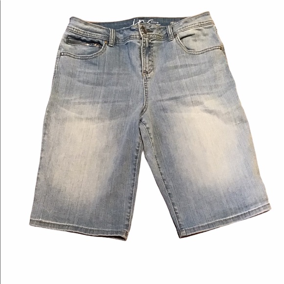 INC International Concepts Pants - INC Regular Fit Relaxed Faded Blue Denim  Shorts